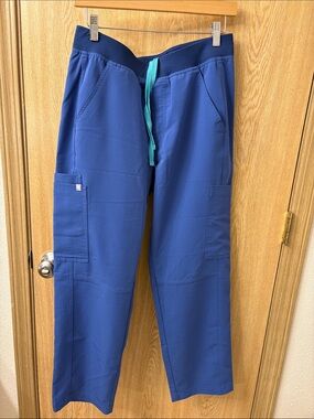 Figs Blue Utility Scrub Pants with Drawstring Waist